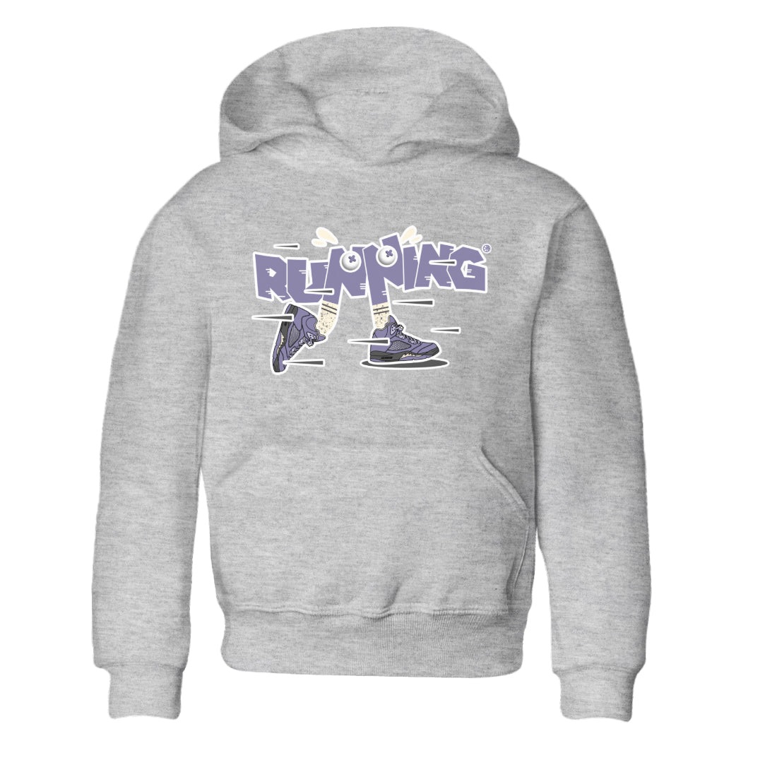 Air Jordan 5 Indigo Haze Sneaker Match Tees Running Shoes Sneaker Tees AJ5 Indigo Haze Sneaker Release Tees Kids Shirts Heather Grey 2