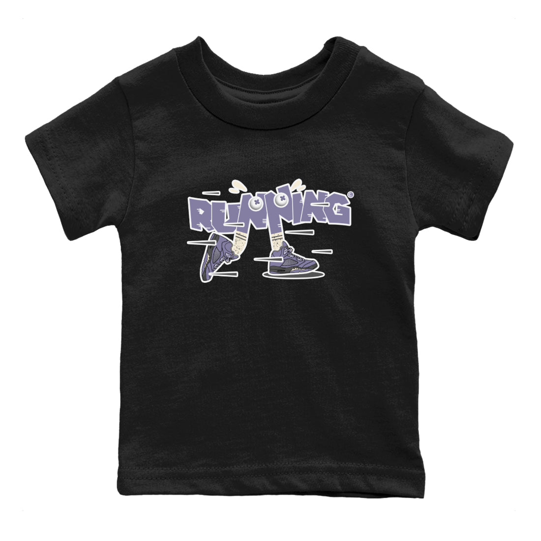 Air Jordan 5 Indigo Haze Sneaker Match Tees Running Shoes Sneaker Tees AJ5 Indigo Haze Sneaker Release Tees Kids Shirts Black 2