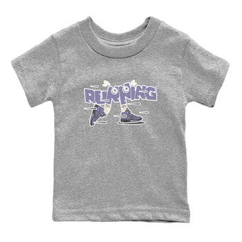 Air Jordan 5 Indigo Haze Sneaker Match Tees Running Shoes Sneaker Tees AJ5 Indigo Haze Sneaker Release Tees Kids Shirts Heather Grey 2
