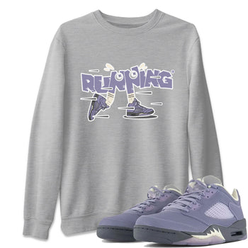 Air Jordan 5 Indigo Haze Sneaker Match Tees Running Shoes Sneaker Tees AJ5 Indigo Haze Sneaker Release Tees Unisex Shirts Heather Grey 1