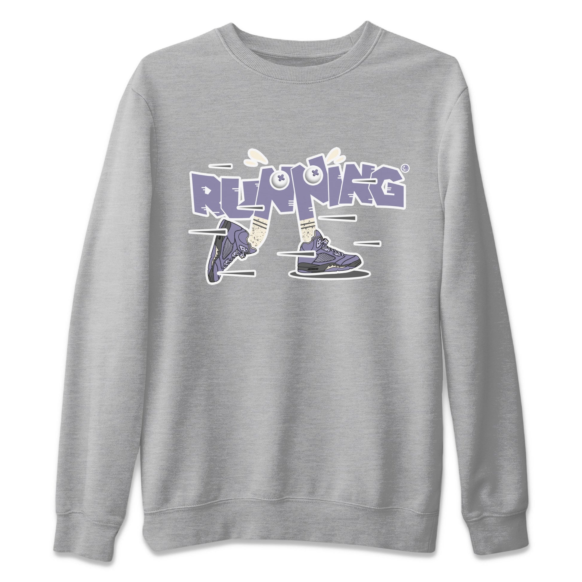 Air Jordan 5 Indigo Haze Sneaker Match Tees Running Shoes Sneaker Tees AJ5 Indigo Haze Sneaker Release Tees Unisex Shirts Heather Grey 2