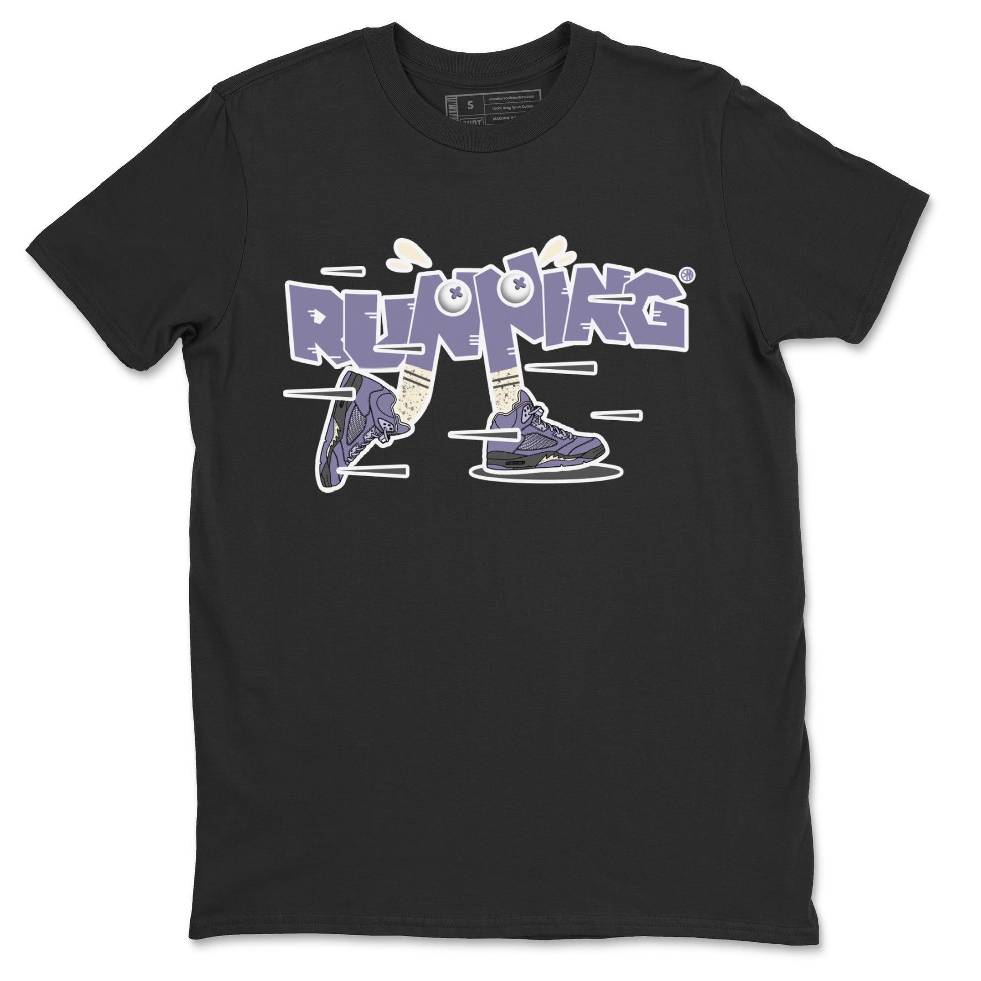Air Jordan 5 Indigo Haze Sneaker Match Tees Running Shoes Sneaker Tees AJ5 Indigo Haze Sneaker Release Tees Unisex Shirts Black 2