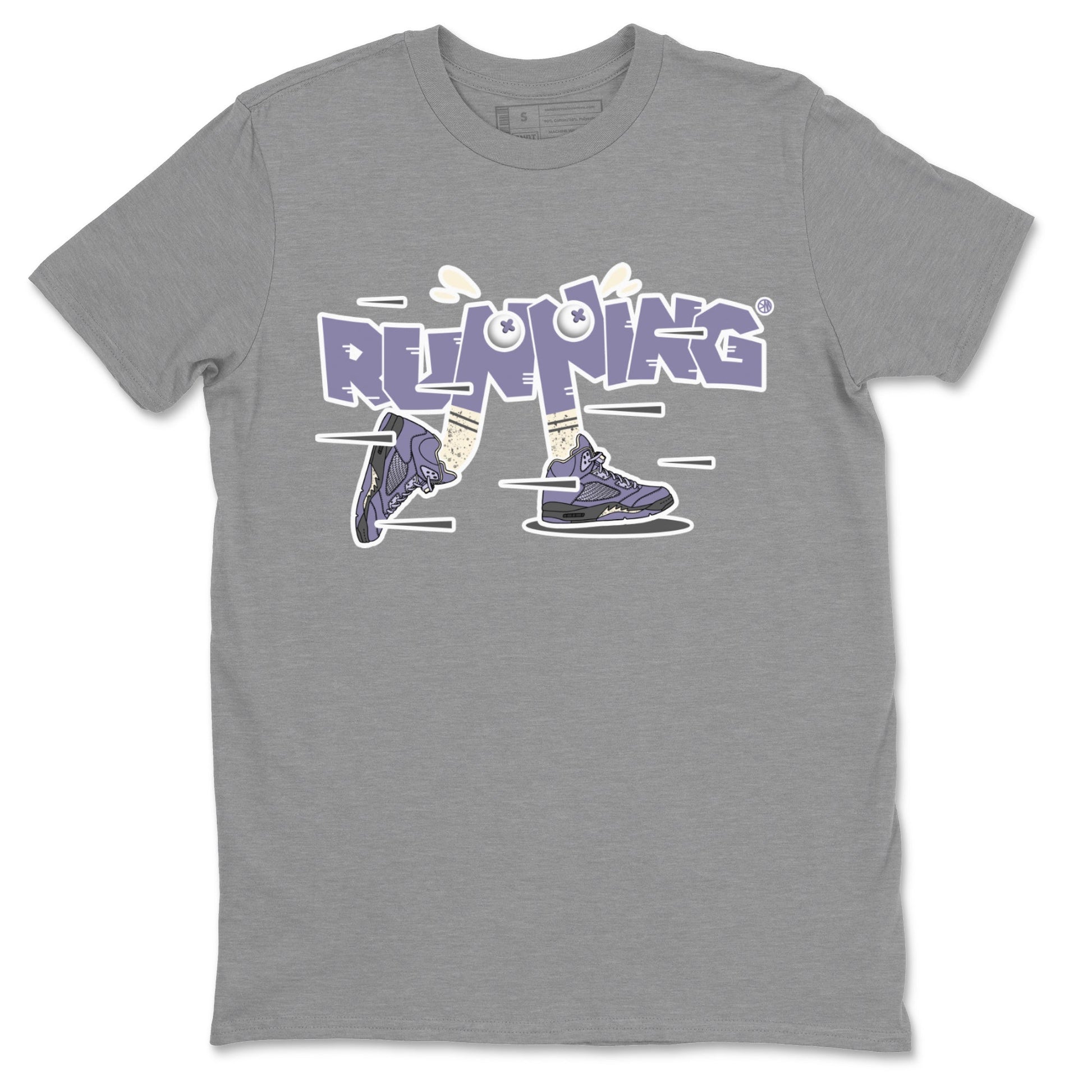 Air Jordan 5 Indigo Haze Sneaker Match Tees Running Shoes Sneaker Tees AJ5 Indigo Haze Sneaker Release Tees Unisex Shirts Heather Grey 2