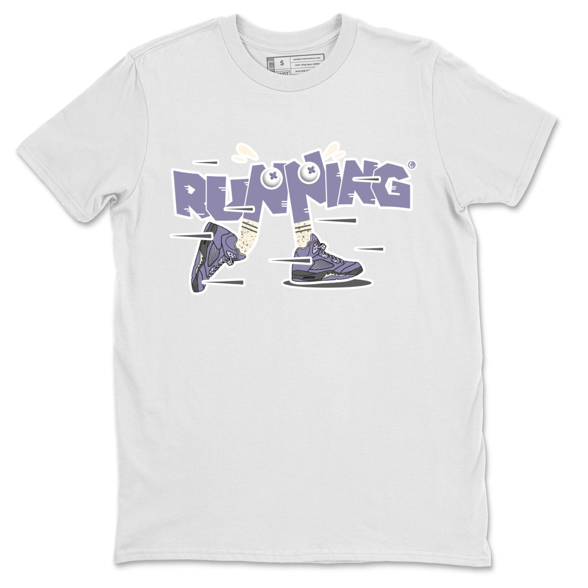 Air Jordan 5 Indigo Haze Sneaker Match Tees Running Shoes Sneaker Tees AJ5 Indigo Haze Sneaker Release Tees Unisex Shirts White 2