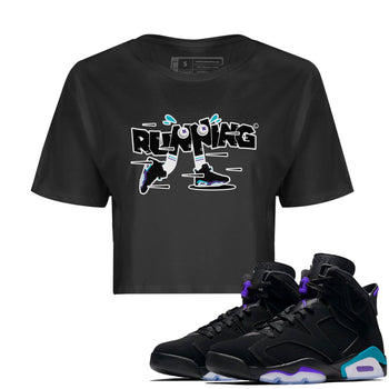 Air Jordan 6 Aqua Sneaker Match Tees Running Shoes Sneaker Tees AJ6 Aqua Sneaker Release Tees Women's Shirts Black 1