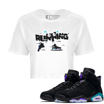 Air Jordan 6 Aqua Sneaker Match Tees Running Shoes Sneaker Tees AJ6 Aqua Sneaker Release Tees Women's Shirts White 1