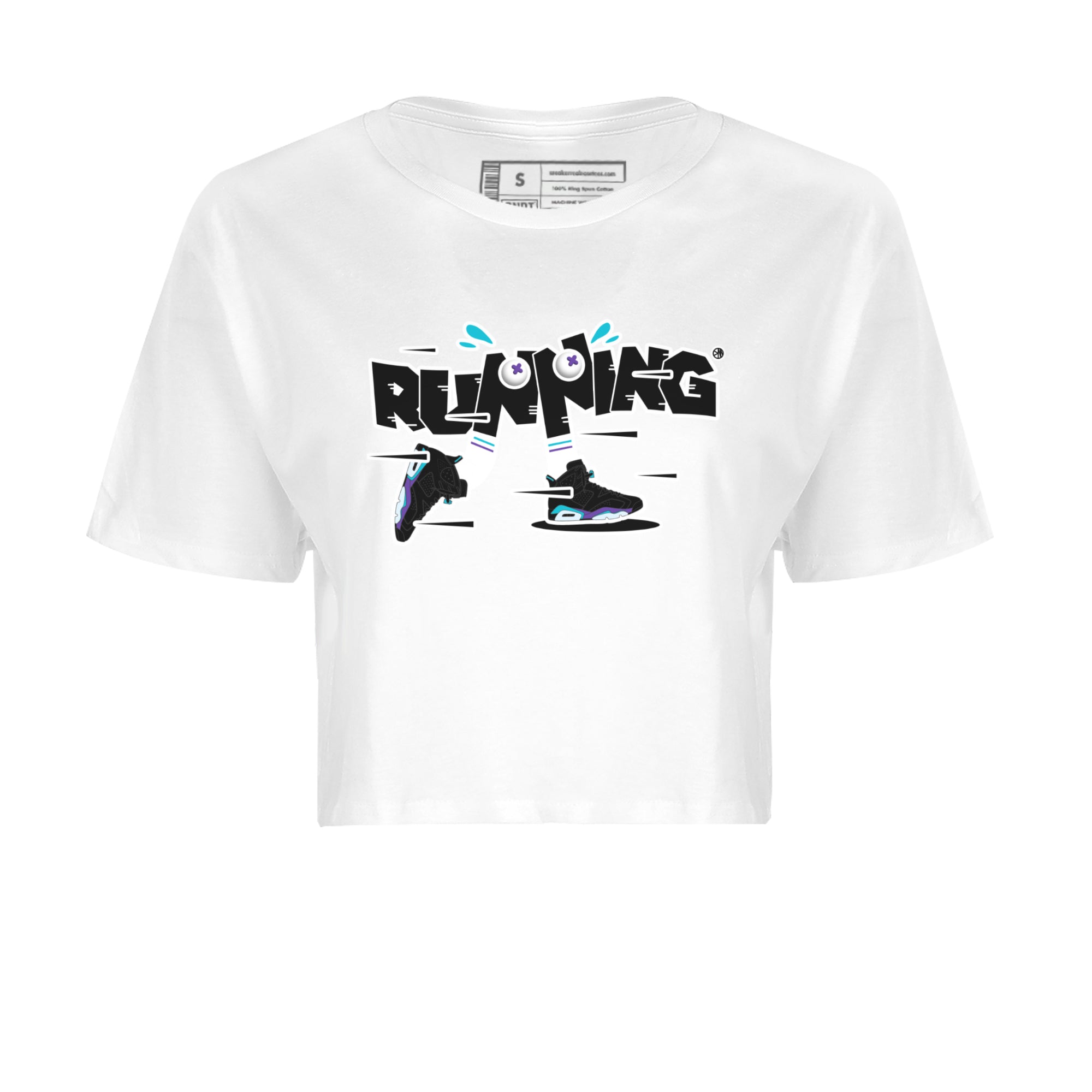 Air Jordan 6 Aqua Sneaker Match Tees Running Shoes Sneaker Tees AJ6 Aqua Sneaker Release Tees Women's Shirts White 2