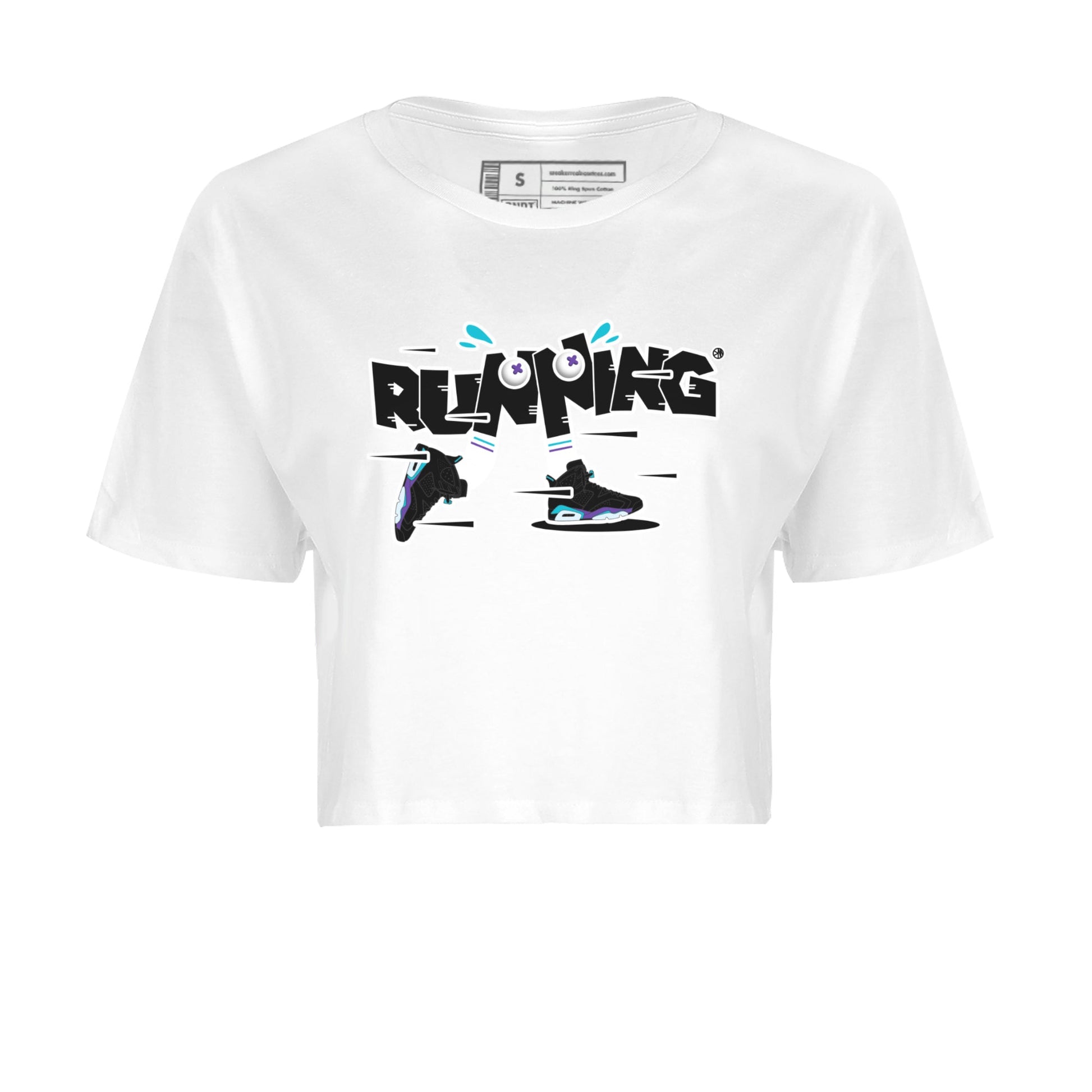 Air Jordan 6 Aqua Sneaker Match Tees Running Shoes Sneaker Tees AJ6 Aqua Sneaker Release Tees Women's Shirts White 2