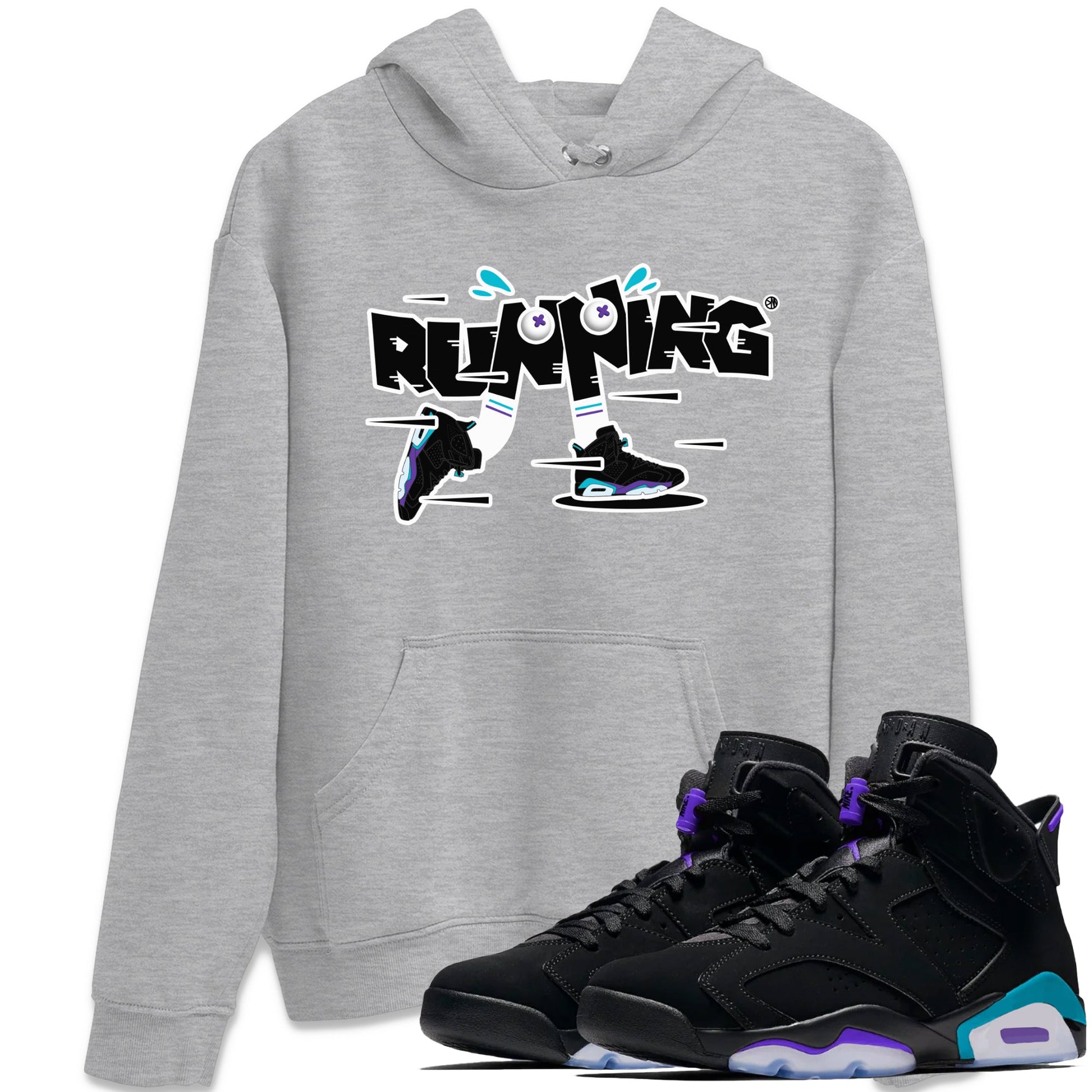Air Jordan 6 Aqua Sneaker Match Tees Running Shoes Sneaker Tees AJ6 Aqua Sneaker Release Tees Unisex Shirts Heather Grey 1