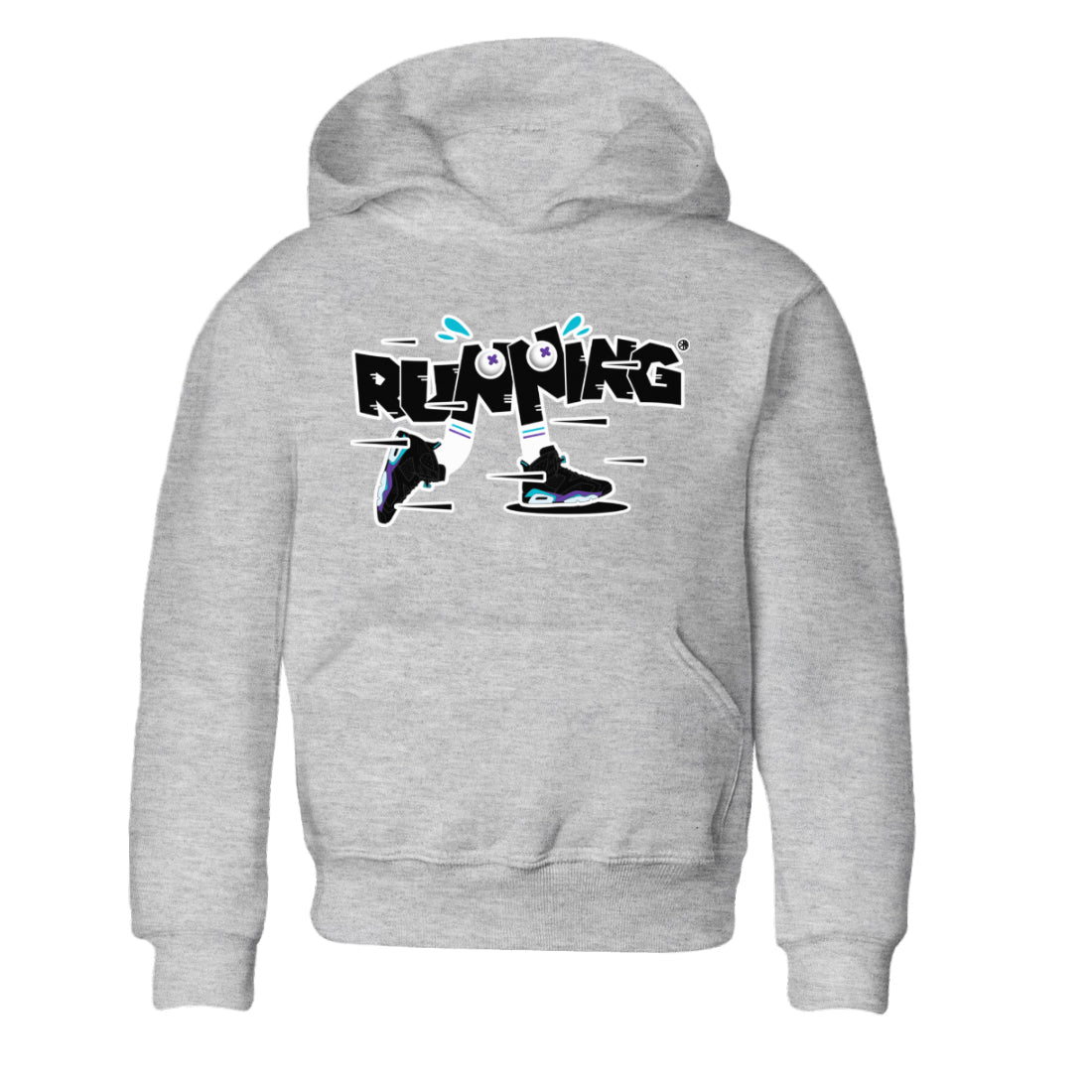 Air Jordan 6 Aqua Sneaker Match Tees Running Shoes Sneaker Tees AJ6 Aqua Sneaker Release Tees Kids Shirts Heather Grey 2