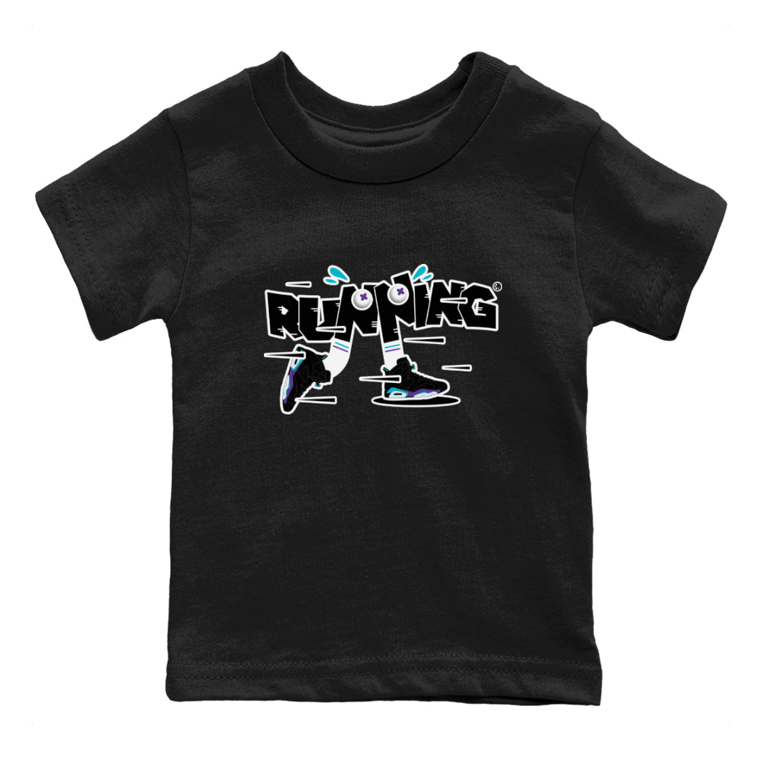 Air Jordan 6 Aqua Sneaker Match Tees Running Shoes Sneaker Tees AJ6 Aqua Sneaker Release Tees Kids Shirts Black 2