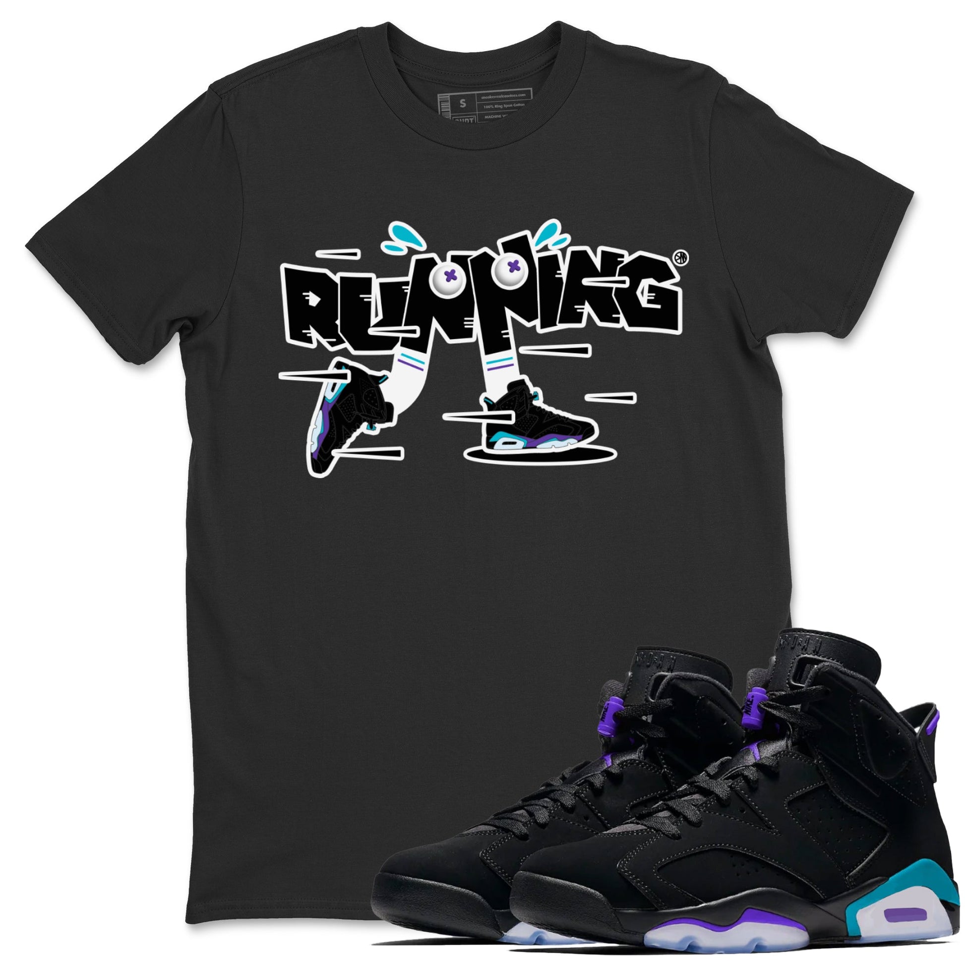 Air Jordan 6 Aqua Sneaker Match Tees Running Shoes Sneaker Tees AJ6 Aqua Sneaker Release Tees Unisex Shirts Black 1