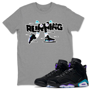Air Jordan 6 Aqua Sneaker Match Tees Running Shoes Sneaker Tees AJ6 Aqua Sneaker Release Tees Unisex Shirts Heather Grey 1