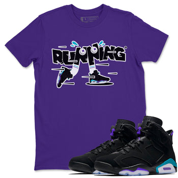 Air Jordan 6 Aqua Sneaker Match Tees Running Shoes Sneaker Tees AJ6 Aqua Sneaker Release Tees Unisex Shirts Purple 1