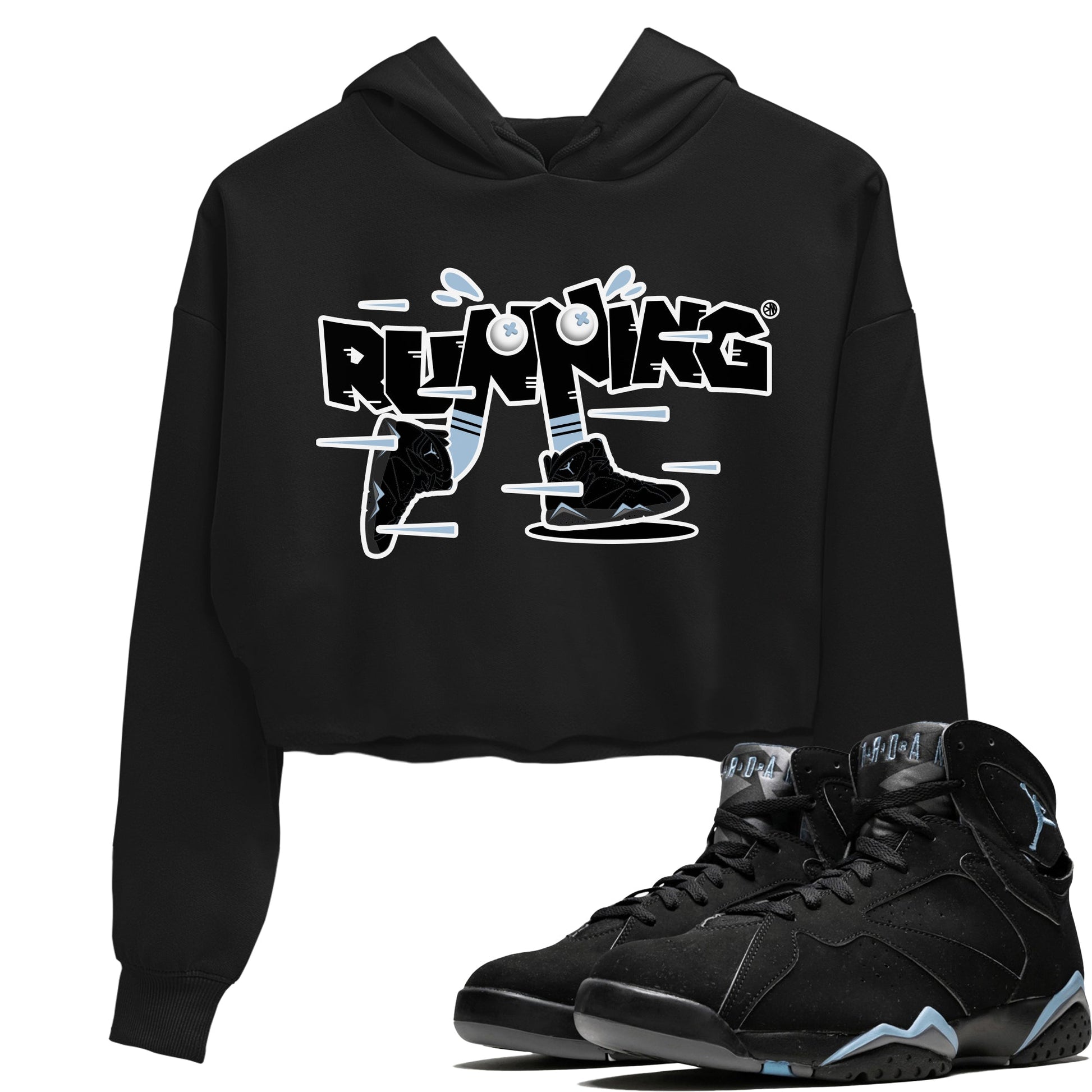 Air Jordan 7 Chambray Sneaker Match Tees Running Shoes Sneaker Tees AJ7 Chambray Sneaker Release Tees Women's Shirts Black 1