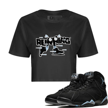 Air Jordan 7 Chambray Sneaker Match Tees Running Shoes Sneaker Tees AJ7 Chambray Sneaker Release Tees Women's Shirts Black 1