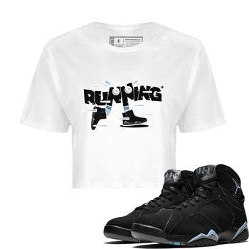 Air Jordan 7 Chambray Sneaker Match Tees Running Shoes Sneaker Tees AJ7 Chambray Sneaker Release Tees Women's Shirts White 1