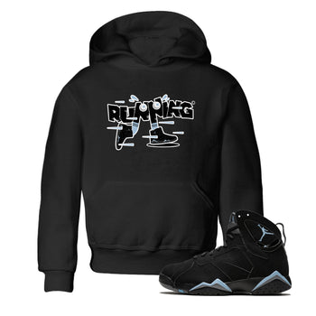 Air Jordan 7 Chambray Sneaker Match Tees Running Shoes Sneaker Tees AJ7 Chambray Sneaker Release Tees Kids Shirts Black 1