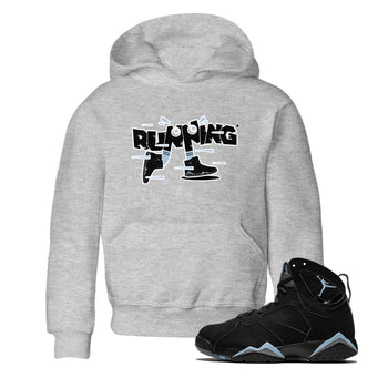 Air Jordan 7 Chambray Sneaker Match Tees Running Shoes Sneaker Tees AJ7 Chambray Sneaker Release Tees Kids Shirts Heather Grey 1