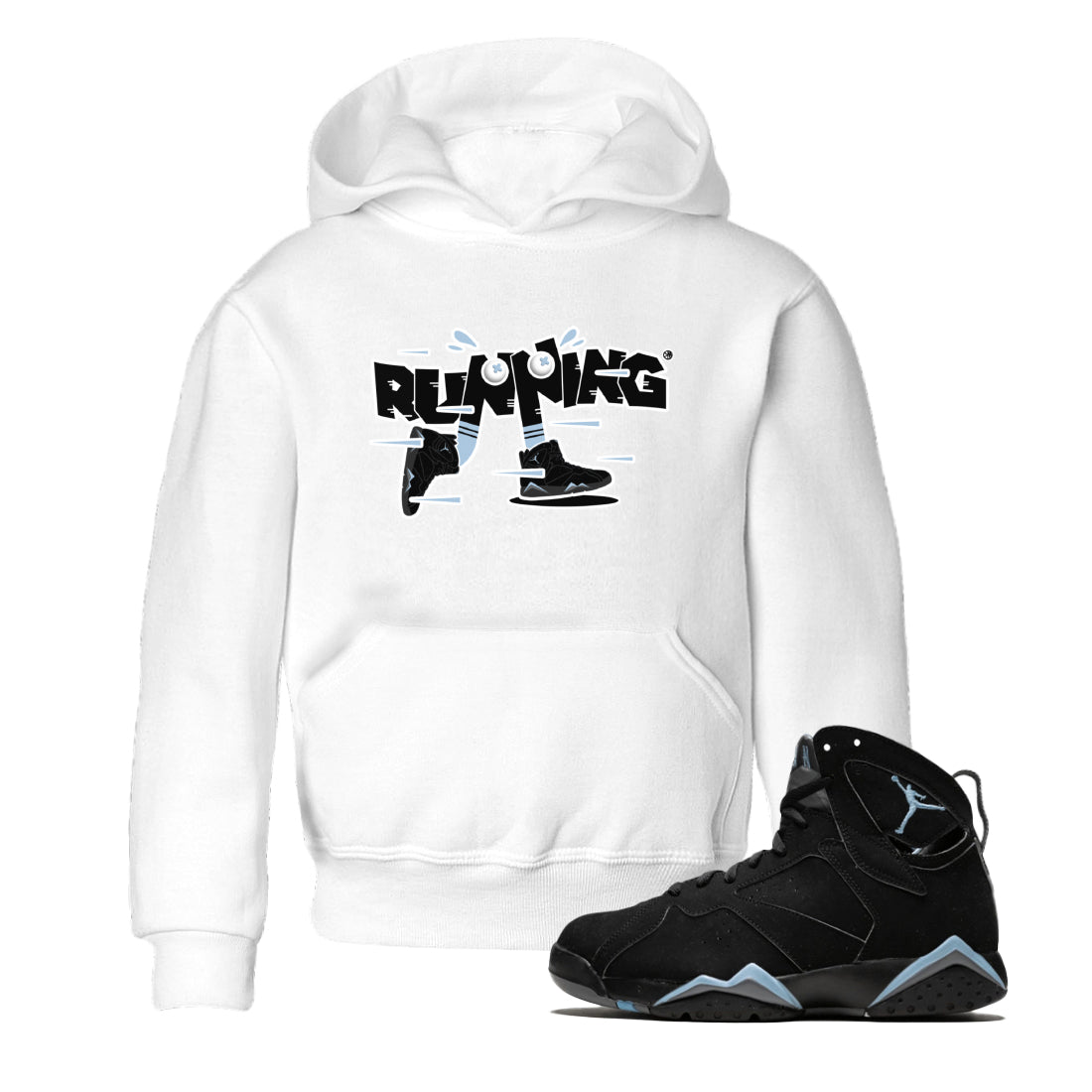 Air Jordan 7 Chambray Sneaker Match Tees Running Shoes Sneaker Tees AJ7 Chambray Sneaker Release Tees Kids Shirts White 1