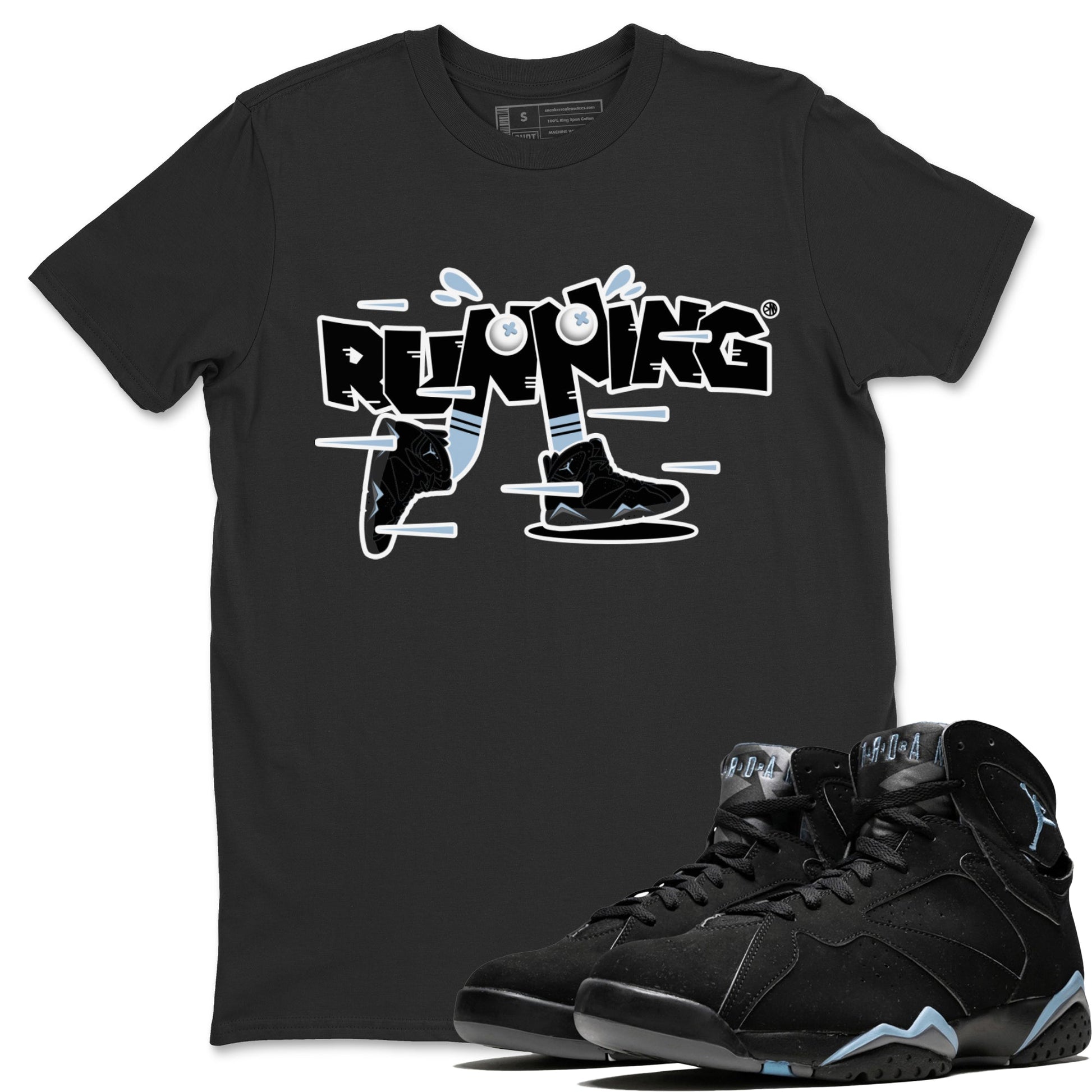 Air Jordan 7 Chambray Sneaker Match Tees Running Shoes Sneaker Tees AJ7 Chambray Sneaker Release Tees Unisex Shirts Black 1