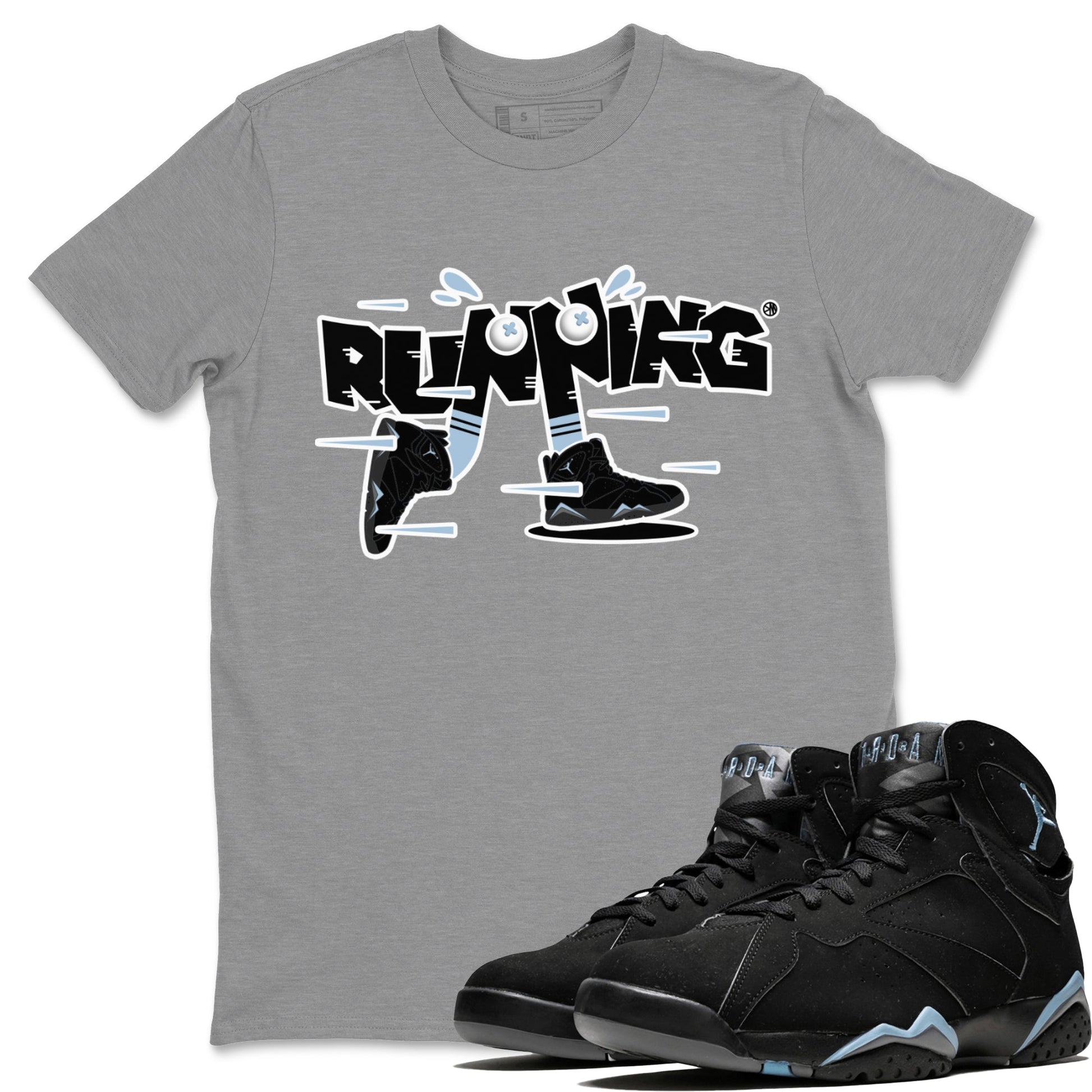 Air Jordan 7 Chambray Sneaker Match Tees Running Shoes Sneaker Tees AJ7 Chambray Sneaker Release Tees Unisex Shirts Heather Grey 1