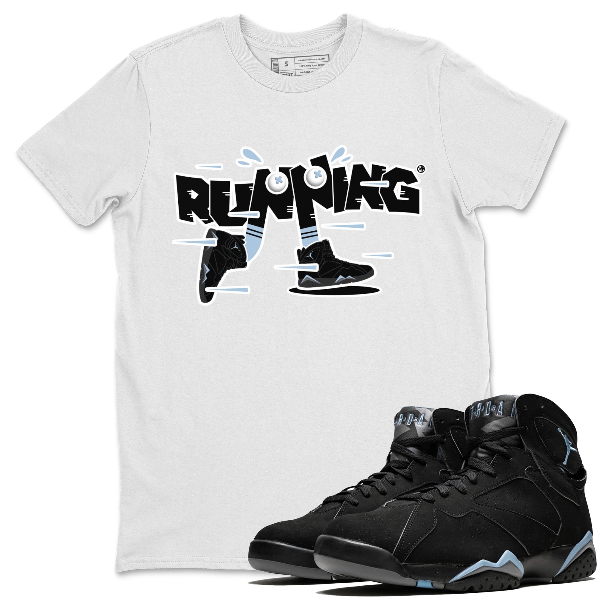 Air Jordan 7 Chambray Sneaker Match Tees Running Shoes Sneaker Tees AJ7 Chambray Sneaker Release Tees Unisex Shirts White 1