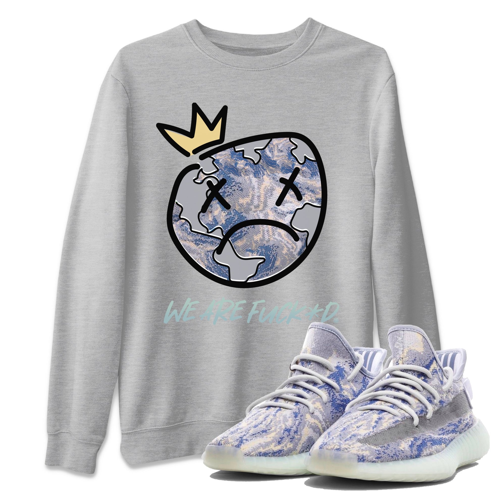 Yeezy 350 MX Blue Sneaker Match Tees Sad Earth Sneaker Tees Yeezy 350 MX Blue Sneaker Release Tees Unisex Shirts