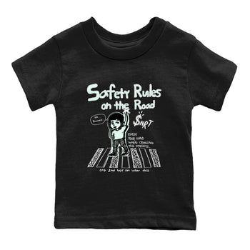 3s Green Glow shirt to match jordans Safety Rules On The Road sneaker tees Air Jordan 3 Green Glow SNRT sneaker release tees baby toddler Black 2 cotton Shirt
