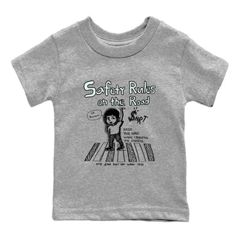 3s Green Glow shirt to match jordans Safety Rules On The Road sneaker tees Air Jordan 3 Green Glow SNRT sneaker release tees baby toddler Heather Grey 2 cotton Shirt