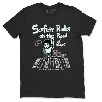 3s Green Glow shirt to match jordans Safety Rules On The Road sneaker tees Air Jordan 3 Green Glow SNRT Sneaker Release Tees unisex cotton Black 2 crew neck shirt