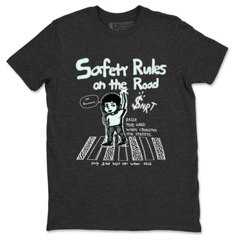 3s Green Glow shirt to match jordans Safety Rules On The Road sneaker tees Air Jordan 3 Green Glow SNRT Sneaker Release Tees unisex cotton Charcoal Heather 2 crew neck shirt