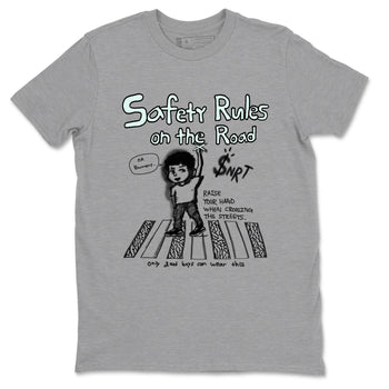 3s Green Glow shirt to match jordans Safety Rules On The Road sneaker tees Air Jordan 3 Green Glow SNRT Sneaker Release Tees unisex cotton Heather Grey 2 crew neck shirt