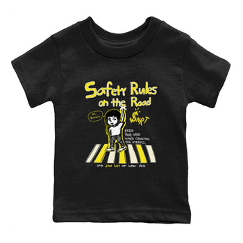 4s Vivid Sulfur shirt to match jordans Safety Rules On The Road sneaker tees Air Jordan 4 Vivid Sulfur SNRT sneaker release tees baby toddler Black 2 cotton Shirt