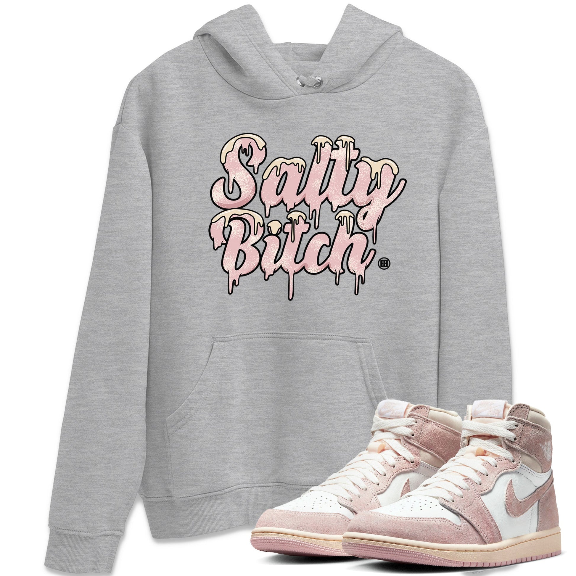 Air Jordan 1 Washed Pink Sneaker Match Tees Salty Bitch Sneaker Tees Air Jordan 1 High OG WMNS Washed Pink Sneaker Release Tees Unisex Shirts Heather Grey 1