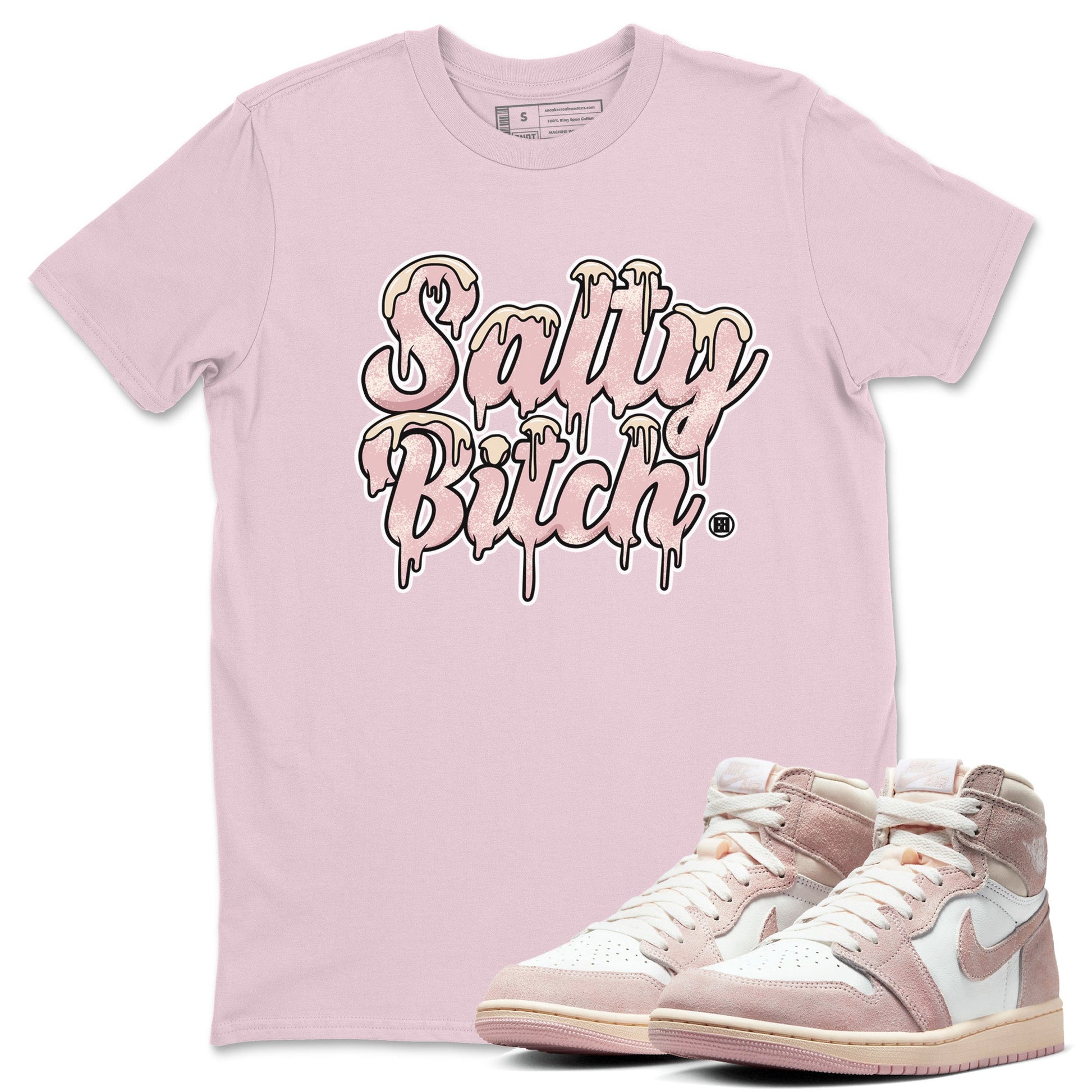 Air Jordan 1 Washed Pink Salty Bitch Crew Neck Sneaker Tees Air Jordan 1 High OG WMNS Washed Pink Sneaker T-Shirts Size Chart