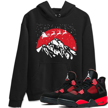 Jordan 4 Red Thunder Sneaker Match Tees Santa Silhouette Sneaker Tees Jordan 4 Red Thunder Sneaker Release Tees Unisex Shirts