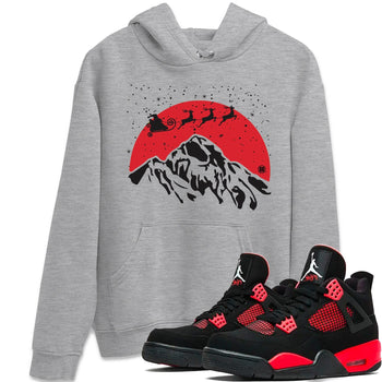 Jordan 4 Red Thunder Sneaker Match Tees Santa Silhouette Sneaker Tees Jordan 4 Red Thunder Sneaker Release Tees Unisex Shirts