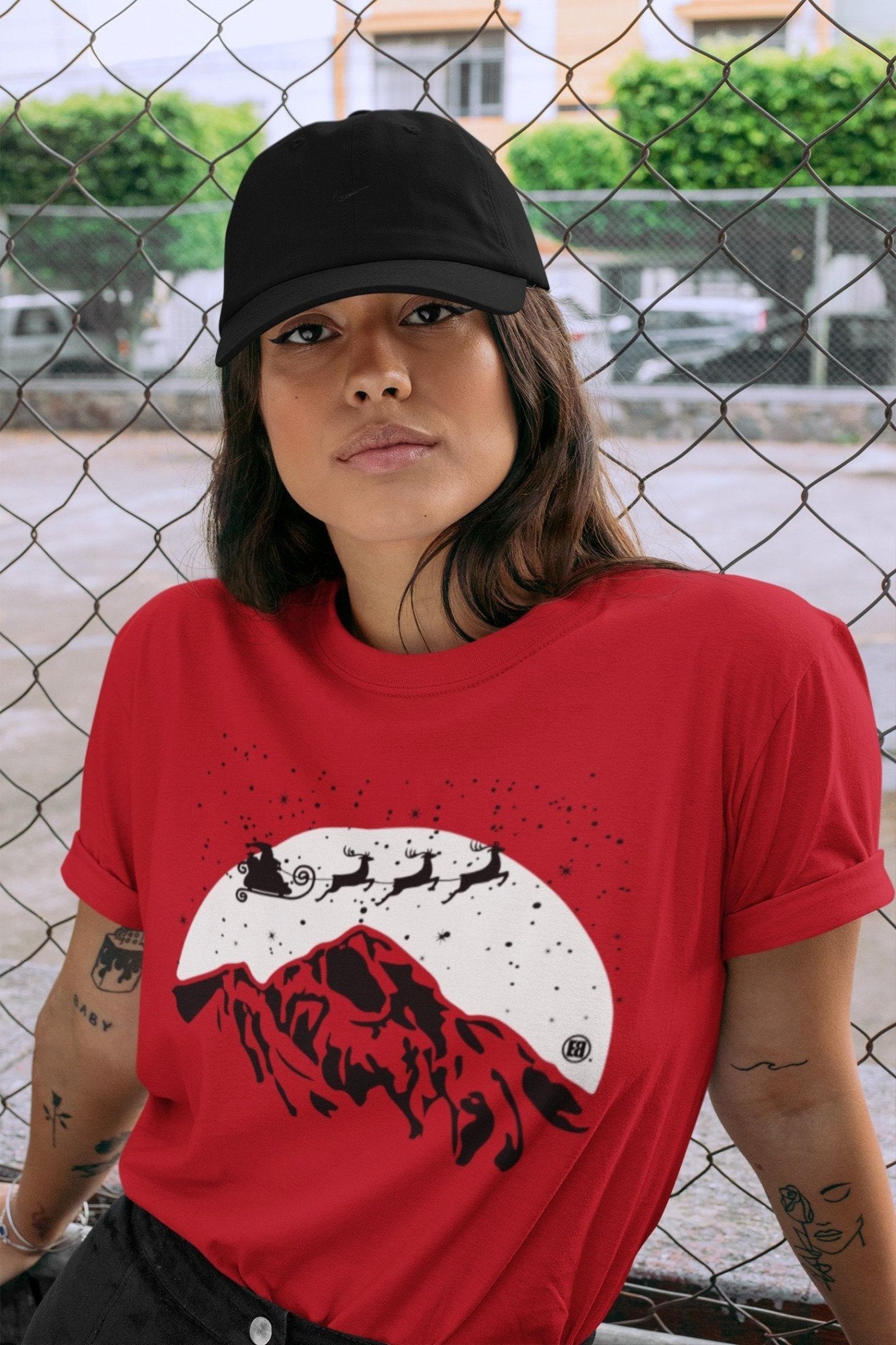 Jordan 4 Red Thunder Sneaker Match Tees Santa Silhouette Sneaker Tees Jordan 4 Red Thunder Sneaker Release Tees Unisex Shirts