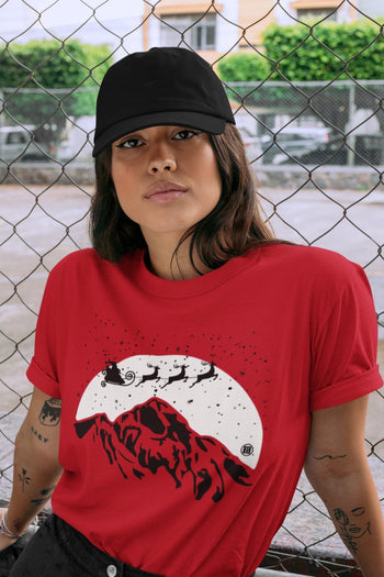 Jordan 4 Red Thunder Sneaker Match Tees Santa Silhouette Sneaker Tees Jordan 4 Red Thunder Sneaker Release Tees Unisex Shirts