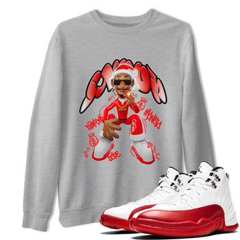 Air Jordan 12 Cherry shirt to match jordans Santa Snoop sneaker tees christmas gift Xmas outfit AJ12 Cherry SNRT Sneaker Release Tees Unisex Heather Grey 1 T-Shirt