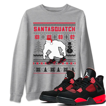 Jordan 4 Red Thunder Sneaker Match Tees Santa Squatch Sneaker Tees Jordan 4 Red Thunder Sneaker Release Tees Unisex Shirts