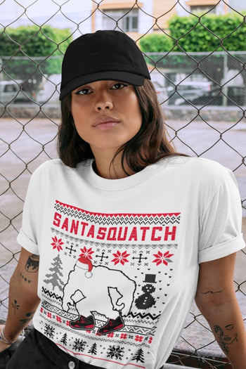 Jordan 4 Red Thunder Sneaker Match Tees Santa Squatch Sneaker Tees Jordan 4 Red Thunder Sneaker Release Tees Unisex Shirts