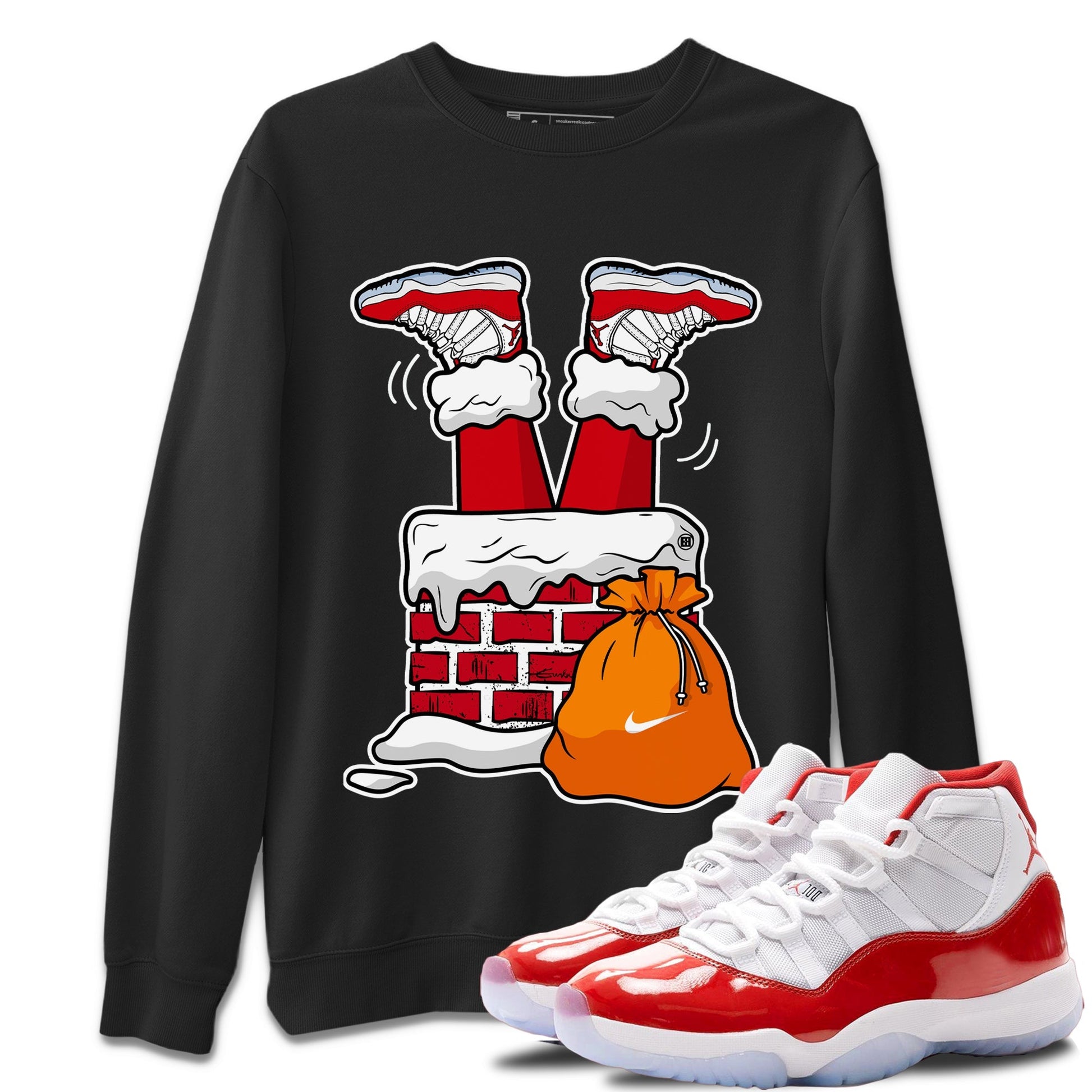 Jordan 11 Cherry Sneaker Match Tees Santa Stuck In Chimney Sneaker Tees Jordan 11 Cherry Sneaker Release Tees Unisex Shirts