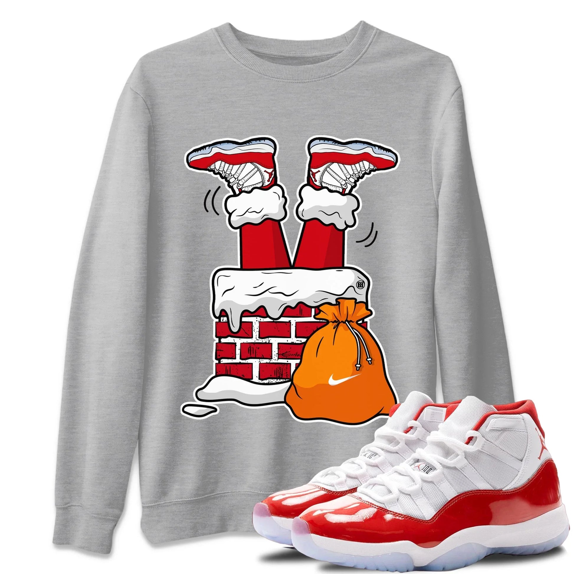 Jordan 11 Cherry Sneaker Match Tees Santa Stuck In Chimney Sneaker Tees Jordan 11 Cherry Sneaker Release Tees Unisex Shirts