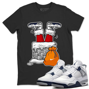 Jordan 4 Midnight Navy Sneaker Match Tees Santa Stuck In Chimney Sneaker Tees Jordan 4 Midnight Navy Sneaker Release Tees Unisex Shirts