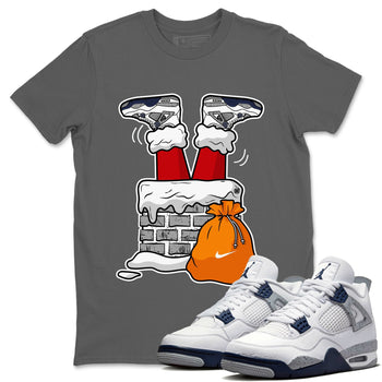 Jordan 4 Midnight Navy Sneaker Match Tees Santa Stuck In Chimney Sneaker Tees Jordan 4 Midnight Navy Sneaker Release Tees Unisex Shirts