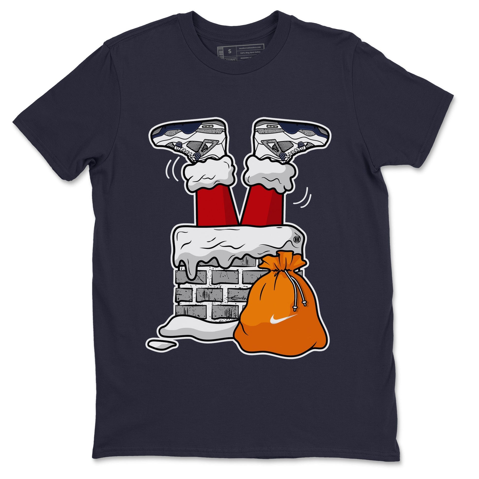 Jordan 4 Midnight Navy Sneaker Match Tees Santa Stuck In Chimney Sneaker Tees Jordan 4 Midnight Navy Sneaker Release Tees Unisex Shirts