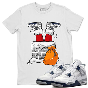 Jordan 4 Midnight Navy Sneaker Match Tees Santa Stuck In Chimney Sneaker Tees Jordan 4 Midnight Navy Sneaker Release Tees Unisex Shirts