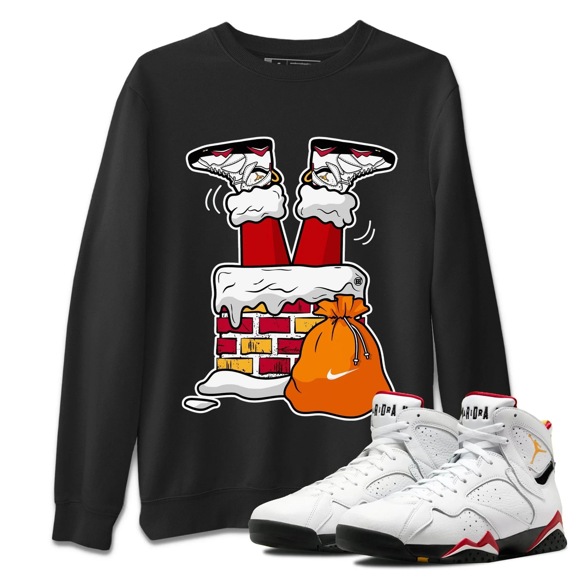 Jordan 7 Cardinal Sneaker Match Tees Santa Stuck In Chimney Sneaker Tees Jordan 7 Cardinal Sneaker Release Tees Unisex Shirts